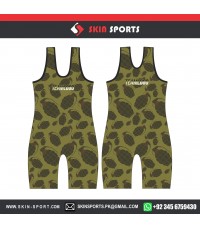 3D GARNET BLAST  WRESTLING SINGLETS